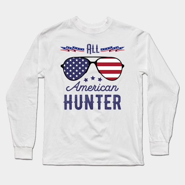 All American Hunter 4th Of July Sunglasses Long Sleeve T-Shirt by tobzz